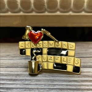 Crossword Puzzles Enamel Pin